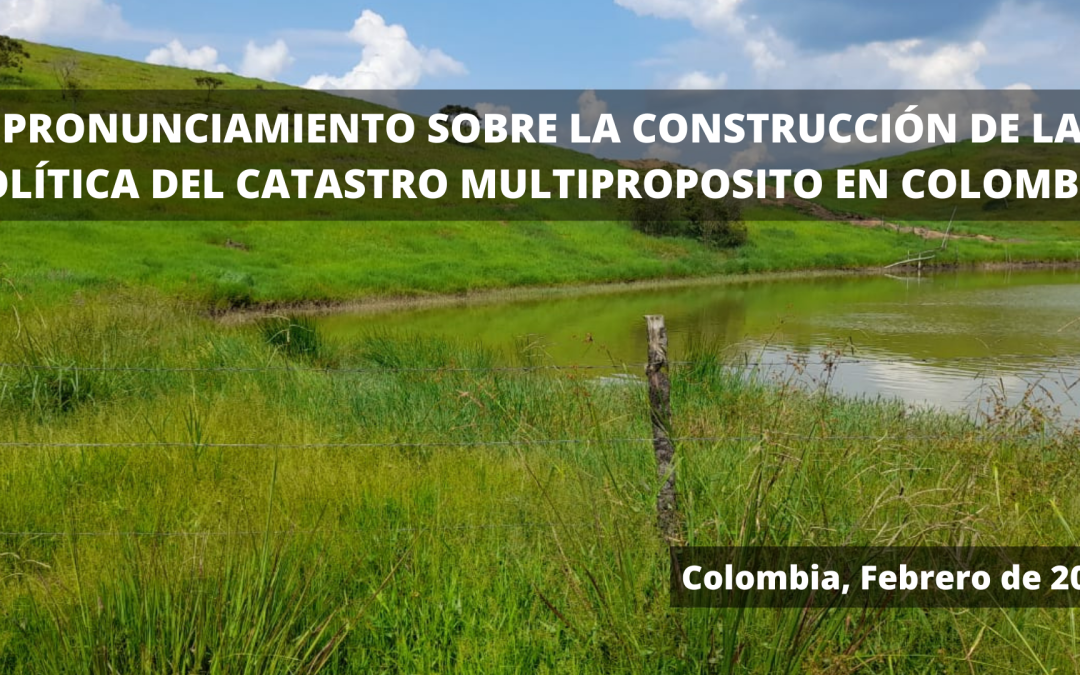 PRONUNCIAMIENTO SOBRE LA CONSTRUCCIÓN DE LA POLÍTICA DEL CATASTRO MULTIPROPOSITO EN COLOMBIA