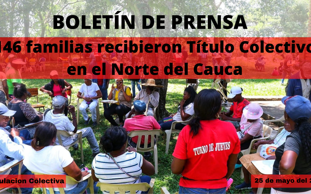 146 FAMILIAS RECIBIERON TÍTULO COLECTIVO EN EL NORTE DEL CAUCA 