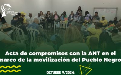 Acta de compromiso con ANT en el marco de la movilización del Pueblo Negro