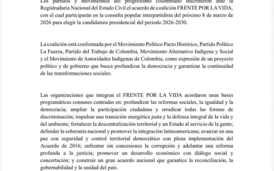 Inscripción de Ivan Cepeda a la Consulta del Frente por la Vida