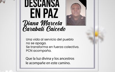 Despedimos a Diana Marcela Carabalí Caicedo, lideresa del Consejo Comunitario de la Cuenca del Río Ovejas