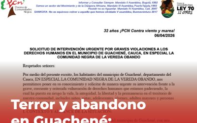 El pueblo negro de la vereda Obando solicita intervención urgente ante graves violaciones a los derechos humanos en Guachené, Cauca