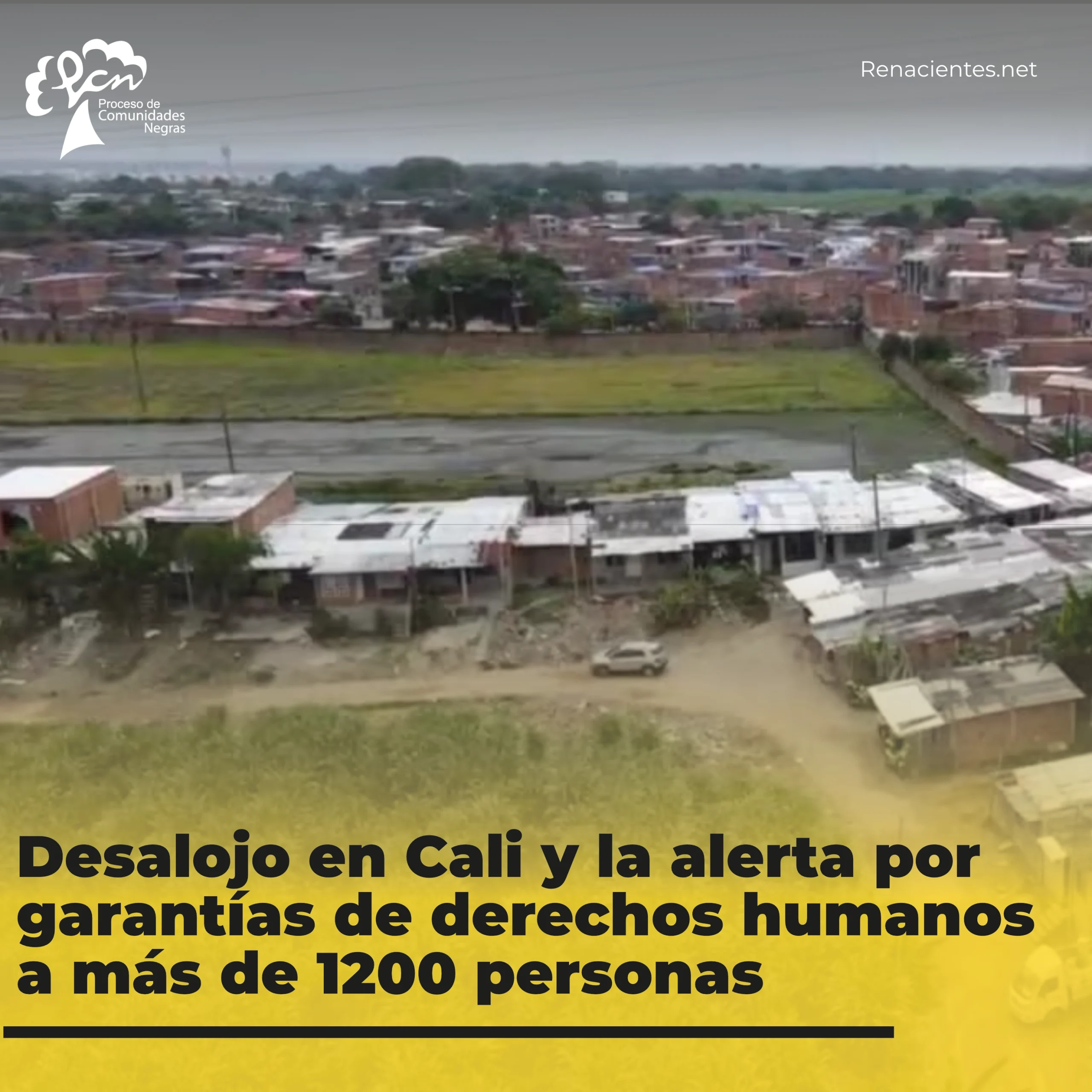 Operativo de desalojo en el sector Brisas de las Torres en Navarro Cali y presencia de autoridades en el territorio.